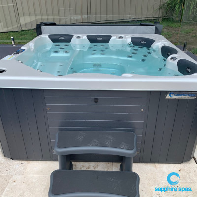 ACRYLIC white pearl CABINET grey duratek