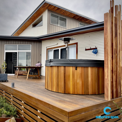 myHotTubPREMIUM dressed in timber cabinetry