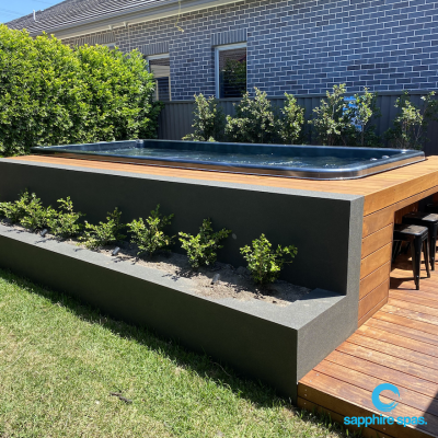 Swim spa built into a deck thanks to the team @mySpaSYDNEY