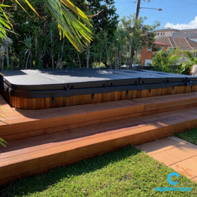 Swim spa built into a deck by Dan & the team @ mySpaSYDNEY