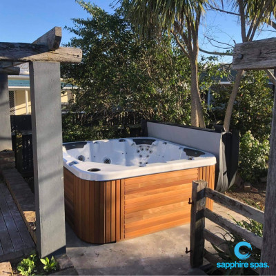 myHome silverwhite & cedar spa pool nestled into the hub of this family home thanks to the team @ Bermuda LIfestyle Hawkes Bay NZ