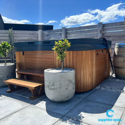 The ‘myObsession’ looks rather stunning in the new location thanks to the team @ Spa Pools Otago NZ