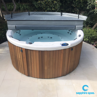 myHotTub positioned beautifully on this tiled outdoor space thanks to the team @ mySpaSydney