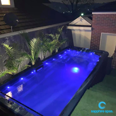 Make the most out of a smaller yard with this swim spa that's ready to jump in any time : one of our popular M5 range in oceanwave acrylic