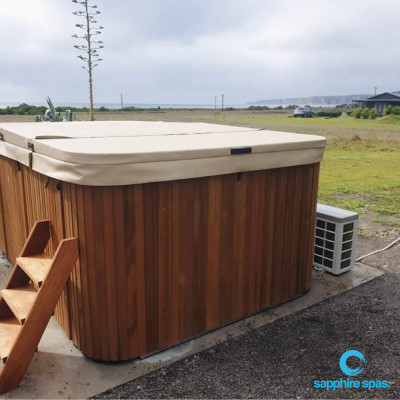 swim spa CABINET cedar HARDCOVER beige thanks to the team @ Bermuda Lifestyle Hawkes Bay NZ