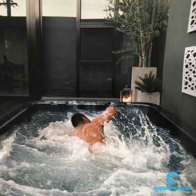 One of our happy customers in Brisbane enjoys his morning swim right outside his back door