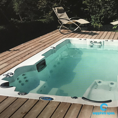 myPersonalTrainer decked around to function as an inground swim spa