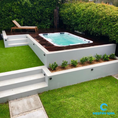 Swim spa built into a deck by Dan & the team @ mySpaSYDNEY